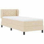 vidaXL Lit boxspring avec matelas avec matelas Crème 80 x 200 cm tissu