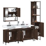 vidaXL Ensemble de meubles de salle de bain 4 Pièces Chêne marron