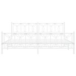 vidaXL Cadre de lit métal avec tête de lit/pied de lit blanc 200x200cm