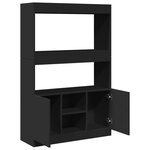 vidaXL Buffet haut noir 92x33x140 cm bois d'ingénierie