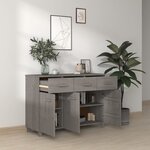 vidaXL Buffet HAMAR Gris clair 113x40x80 cm Bois massif de pin