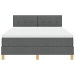 vidaXL Lit à ressort avec matelas & LED gris foncé 140x190 cm tissu