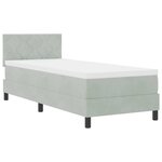 vidaXL Lit à ressorts avec matelas Gris clair 80 x 200 cm Velours