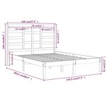 vidaXL Cadre de lit Blanc Bois massif 140x200 cm