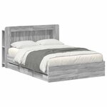 vidaXL Cadre de lit avec rangement Sonoma gris 140 x 200 cm