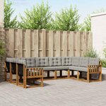 vidaXL Ensemble de canapés d'extérieur 9 Pièces Gris Naturel et Clair