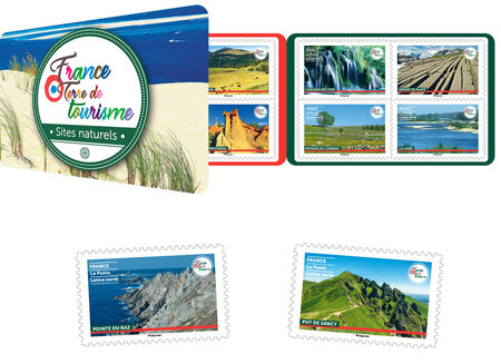 Carnet 12 timbres - France terre de tourisme - Sites naturels