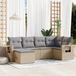 vidaXL Salon de jardin avec coussins 6 Pièces beige résine tressée
