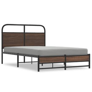 vidaXL Cadre de lit sans matelas 135x190 cm chêne marron
