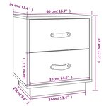  vidaXL Tables de chevet 2 Pièces Gris 40x34x45 cm Bois de pin massif
