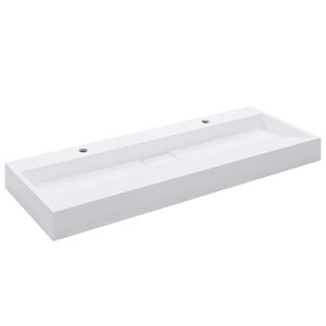 vidaXL Lavabo 120x46x11 cm Fonte minérale/marbre Blanc