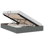 vidaXL Lit de Rangement avec stockage Gris foncé 135 x 190 cm Tissu