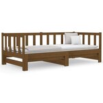 vidaXL Lit coulissant Marron miel 2x(90x190) cm Bois de pin massif