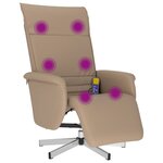 vidaXL Fauteuil inclinable de massage repose-pieds cappuccino