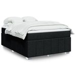 vidaXL Sommier à lattes de lit avec matelas Noir 140x190 cm Tissu