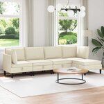 vidaXL Ensemble de meubles pour le salon 5 Pièces Crème Tissu