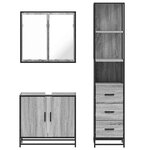 vidaXL Ensemble de meubles de salle de bain 3 Pièces Sonoma gris