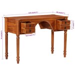 Bureau table poste de travail meuble d'ordinateur informatique étude avec tiroirs 110 x 50 x 76 cm bois d'acacia solide brun 02_0023463