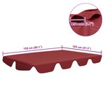 vidaXL Toit de rechange balançoire bordeaux 150/130x105/70 cm