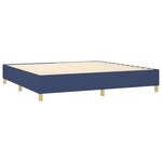 vidaXL Sommier à lattes de lit avec matelas Bleu 200x200 cm Tissu