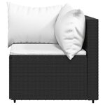 vidaXL Salon de jardin 3 Pièces avec coussins Noir Résine tressée
