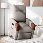 vidaXL Fauteuil inclinable de massage électrique Taupe Tissu