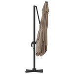 vidaXL Parasol Roma Taupe 286 x 285 x 265 cm Polyester  Aluminium