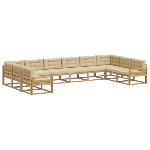 vidaXL Ensemble de canapés d'extérieur 10 pc Blanc et Beige
