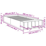 vidaXL Cadre de lit sans matelas blanc 100x200 cm