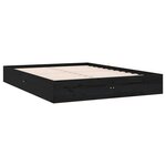 vidaXL Cadre de lit sans matelas noir bois massif 120x190 cm