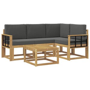 vidaXL Ensemble de canapés d'extérieur 5 pc Blanc et anthracite