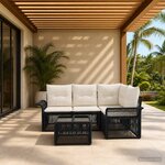 vidaXL Ensemble de canapé de jardin 5 pc Noir polyrotin