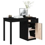 vidaXL Bureau Noir 100x50x75 cm Bois massif de pin