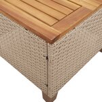 vidaXL Ensemble de bistro 3 Pièces coussins beige résine tressée acacia