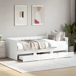 vidaXL Lit de jour avec tiroirs sans matelas blanc 90x200 cm