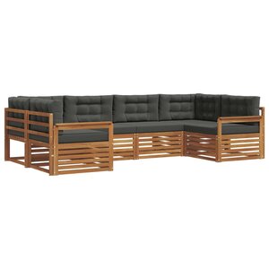 vidaXL Ensemble de canapés d'extérieur 6 pc Naturel et Anthracite