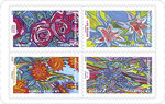 Carnet - Fleurs à foison- 12 timbres autocollants