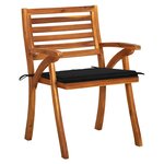 vidaXL Chaises de jardin avec coussins lot de 4 Bois de teck solide