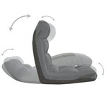 vidaXL Chaise pliable de sol Gris clair Tissu