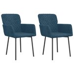 vidaXL Chaises à manger lot de 2 Bleu Velours