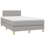 vidaXL Sommier à lattes de lit avec matelas Gris clair 120x200cm Tissu