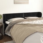 vidaXL Tête de lit avec oreilles Noir 203x23x78/88 cm Velours