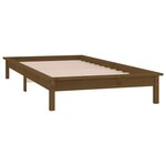 vidaXL Cadre de lit à LED marron miel 100x200 cm bois massif
