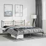 vidaXL Cadre de lit métal sans matelas avec tête de lit noir 193x203cm