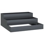 vidaXL Jardinière de jardin 3 niveaux 90x90x35 cm Anthracite Acier
