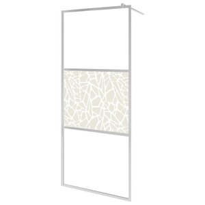 vidaXL Paroi de douche à l'italienne à verre ESG pierre 115x195 cm