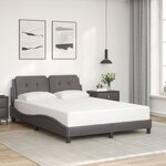 vidaXL Cadre de lit avec lumières LED gris 120x200 cm similicuir