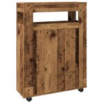 vidaXL Meuble étroit de salle de bain à roulettes vieux bois