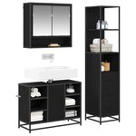 vidaXL Ensemble de mobilier de salle de bain 3 Pièces Chêne noir