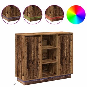 vidaXL Buffet LED Bois ancien 90 x 32 x 75 cm Bois d'ingénierie